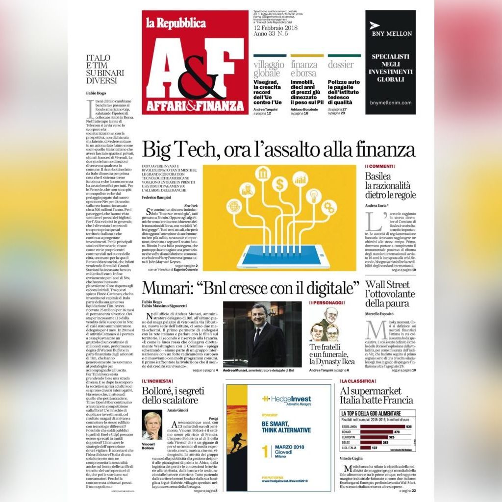 Giandomenico De Franco su Repubblica A&F Affari E Finanza450 1 1024x1024